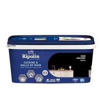Peinture murs, boiseries, plafonds, radiateurs - RIPOLIN - Cuisine et bain - 2 L - Noir Houvert