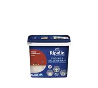 RIPOLIN - Peinture Intérieure Cuisine et Bain - Murs, Boiseries & Radiateurs - Adapté Pièces Humides - Effet Perlant - Lessivable - Haute Résistance - Rouge Terracota - Satin - 0L75