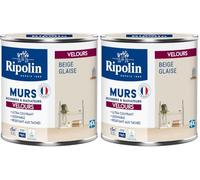 RIPOLIN Peinture Intérieure Multi-Supports Monocouche Beige Glaise 0,5 L (Lot de 2)