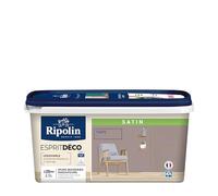 RIPOLIN - Peinture Intérieure Multi-Supports - Murs, Boiseries & Radiateurs - Ultra-Couvrante - Lessivable - Application Facile - Ecolabel - Satin - 2,5L - Taupe