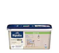 RIPOLIN - Peinture Intérieure Multi-Supports - Murs, Boiseries & Radiateurs - Ultra-Couvrante - Lessivable - Application Facile - Ecolabel - Satin - 2,5L - Café au Lait