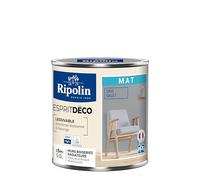 RIPOLIN - Peinture Intérieure Multi-Supports - Murs, Boiseries & Radiateurs - Ultra Couvrante - Lessivable - Application Facile - Ecolabel - Aspect Mat - 0,5L - Gris Galet