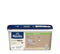 RIPOLIN - Peinture Intérieure Multi-Supports - Murs, Boiseries & Radiateurs - Ultra-Couvrante - Lessivable - Application Facile - Ecolabel - Satin - 2,5L - Beige Plage