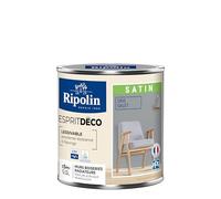 RIPOLIN - Peinture Intérieure Multi-Supports - Murs, Boiseries & Radiateurs - Ultra-Couvrante - Lessivable - Application Facile - Ecolabel - Satin - 0,5L - Galet