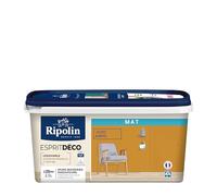 RIPOLIN - Peinture Intérieure Multi-Supports - Murs, Boiseries & Radiateurs - Ultra Couvrante - Lessivable - Application Facile - Ecolabel - Aspect Mat - 2,5L - Jaune Ambré