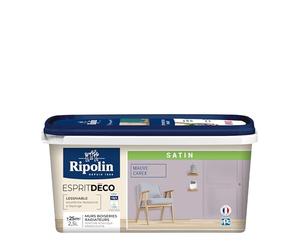 RIPOLIN - Peinture Intérieure Multi-Supports - Murs, Boiseries & Radiateurs - Ultra-Couvrante - Lessivable - Application Facile - Ecolabel - Satin - 2,5L - Mauve Carex