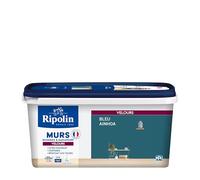 RIPOLIN - Peinture Intérieure Multi-Supports - Murs, Boiseries & Radiateurs - Ultra couvrante - Monocouche - Confort d'application - Aspect Velours - Bleu Ainhoa - 2,5L
