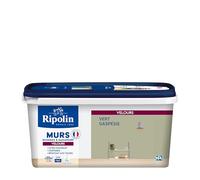 RIPOLIN - Peinture Intérieure Multi-Supports - Murs, Boiseries & Radiateurs - Ultra couvrante - Monocouche - Confort d'application - Aspect Velours - Vert Gaspesie - 2,5L