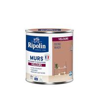 RIPOLIN - Peinture Intérieure Multi-Supports - Murs, Boiseries & Radiateurs - Ultra couvrante - Monocouche - Confort d'application - Aspect Velours - Ocre Wadi - 0,5L