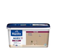 RIPOLIN - Peinture Intérieure Multi-Supports - Murs, Boiseries & Radiateurs - Ultra couvrante - Monocouche - Confort d'application - Aspect Velours - Beige Plage - 2,5L
