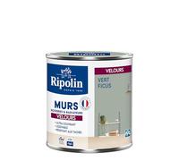 RIPOLIN - Peinture Intérieure Multi-Supports - Murs, Boiseries & Radiateurs - Ultra couvrante - Monocouche - Confort d'application - Aspect Velours - Vert Ficus - 0,5L