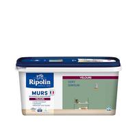 RIPOLIN - Peinture Intérieure Multi-Supports - Murs, Boiseries & Radiateurs - Ultra couvrante - Monocouche - Confort d'application - Aspect Velours - Vert Simsun - 2,5L
