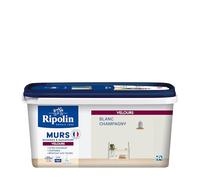 RIPOLIN - Peinture Intérieure Multi-Supports - Murs, Boiseries & Radiateurs - Ultra couvrante - Monocouche - Confort d'application - Aspect Velours - Blanc Champagny - 2,5L