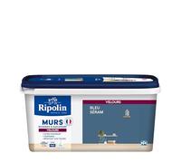 RIPOLIN - Peinture Intérieure Multi-Supports - Murs, Boiseries & Radiateurs - Ultra couvrante - Monocouche - Confort d'application - Aspect Velours - Bleu Seram - 2,5L