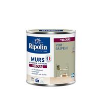 RIPOLIN - Peinture Intérieure Multi-Supports - Murs, Boiseries & Radiateurs - Ultra couvrante - Monocouche - Confort d'application - Aspect Velours - Vert Gaspesie - 0,5L