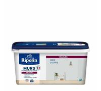 RIPOLIN - Peinture Intérieure Multi-Supports - Murs, Boiseries & Radiateurs - Ultra couvrante - Monocouche - Confort d'application - Aspect Velours - Gris Souris - 2,5L