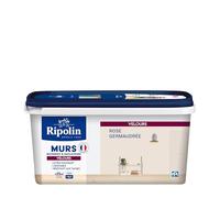 RIPOLIN - Peinture Intérieure Multi-Supports - Murs, Boiseries & Radiateurs - Ultra couvrante - Monocouche - Confort d'application - Aspect Velours - Rose Germaudree - 2,5L