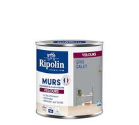 RIPOLIN - Peinture Intérieure Multi-Supports - Murs, Boiseries & Radiateurs - Ultra couvrante - Monocouche - Confort d'application - Aspect Velours - Gris Galet - 0,5L