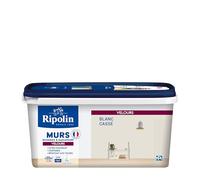 RIPOLIN - Peinture Intérieure Multi-Supports - Murs, Boiseries & Radiateurs - Ultra couvrante - Monocouche - Confort d'application - Aspect Velours - Blanc Casse - 2,5L