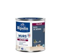 RIPOLIN - Peinture Intérieure Multi-Supports - Murs, Boiseries & Radiateurs - Ultra couvrante - Monocouche - Confort d'application - Aspect Velours - Bleu De Bering - 0,5L