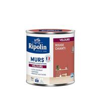 RIPOLIN - Peinture Intérieure Multi-Supports - Murs, Boiseries & Radiateurs - Ultra couvrante - Monocouche - Confort d'application - Aspect Velours - Rouge Chianti - 0,5L