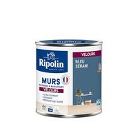 RIPOLIN - Peinture Intérieure Multi-Supports - Murs, Boiseries & Radiateurs - Ultra couvrante - Monocouche - Confort d'application - Aspect Velours - Bleu Seram - 0,5L