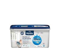 RIPOLIN - Peinture Intérieure Murs Plafonds Illico - Séchage Ultra Rapide - Acrylique - Haute Couvrance - Blanc - Mat - 3L