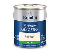 RIPOLIN - Peinture Laque Glycéro Intérieure/Extérieure - Boiseries et Structures Métalliques - Résistance Accrue - Durabilité Remarquable - Blanc Casse Ral 9001 - Satin - 2L