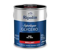 RIPOLIN - Peinture Laque Glycéro Intérieure/Extérieure - Boiseries et Structures Métalliques - Résistance Accrue - Durabilité Remarquable - Noir Ral 9005 - Brillant - 2L