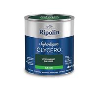 RIPOLIN - Peinture Laque Glycéro Intérieure/Extérieure - Boiseries et Structures Métalliques - Résistance Accrue - Durabilité Remarquable - Vert Basque Ral 6005 - Satin - 0,5L