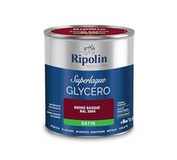 RIPOLIN - Peinture Laque Glycéro Intérieure/Extérieure - Boiseries et Structures Métalliques - Résistance Accrue - Durabilité Remarquable - Rouge Basque Ral 3004 - Satin - 0,5L
