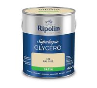 RIPOLIN - Peinture Laque Glycéro Intérieure/Extérieure - Boiseries et Structures Métalliques - Résistance Accrue - Durabilité Remarquable - Lin Ral 1015 - Satin - 2L