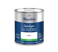RIPOLIN - Peinture Laque Glycéro Intérieure/Extérieure - Boiseries et Structures Métalliques - Résistance Accrue - Durabilité Remarquable - Blanc - Satin - 0,5L