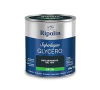 RIPOLIN - Peinture Laque Glycéro Intérieure/Extérieure - Boiseries et Structures Métalliques - Résistance Accrue - Durabilité Remarquable - Gris Anthracite Ral 7016 - Satin - 0,5L