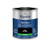 RIPOLIN - Peinture Laque Glycéro Intérieure/Extérieure - Boiseries et Structures Métalliques - Résistance Accrue - Durabilité Remarquable - Noir Ral 9005 - Satin - 0,5L