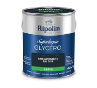 RIPOLIN - Peinture Laque Glycéro Intérieure/Extérieure - Boiseries et Structures Métalliques - Résistance Accrue - Durabilité Remarquable - Gris Anthracite Ral 7016 - Satin - 2L