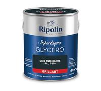 RIPOLIN - Peinture Laque Glycéro Intérieure/Extérieure - Boiseries et Structures Métalliques - Résistance Accrue - Durabilité Remarquable - Gris Anthracite Ral 7016 - Brillant - 2L