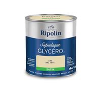 RIPOLIN - Peinture Laque Glycéro Intérieure/Extérieure - Boiseries et Structures Métalliques - Résistance Accrue - Durabilité Remarquable - Lin Ral 1015 - Satin - 0,5L