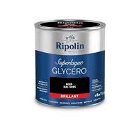 RIPOLIN - Peinture Laque Glycéro Intérieure/Extérieure - Boiseries et Structures Métalliques - Résistance Accrue - Durabilité Remarquable - Noir Ral 9005 - Brillant - 0,5L