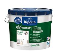 RIPOLIN Peinture Monocouche pour Murs, Boiseries & Radiateurs Blanc 10 L | Peinture Décorative d'Intérieur, Haute Résistance, Intérieur, Satin