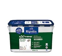 RIPOLIN Peinture Monocouche pour Murs, Boiseries & Radiateurs Blanc 5 L | Peinture Décorative d'Intérieur, Haute Résistance, Intérieur, Satin