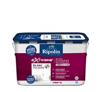 RIPOLIN Peinture Monocouche pour Murs, Boiseries & Radiateurs Blanc 5 L | Peinture Décorative d'Intérieur, Haute Résistance, Intérieur, Velours