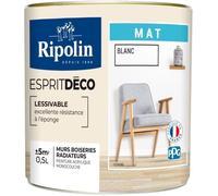 RIPOLIN Peinture murale Esprit déco multi-supports - 0,5 L - Blanc