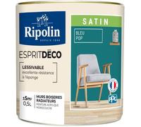 RIPOLIN Peinture murale Esprit déco multi-supports - 0,5 L - Bleu pop