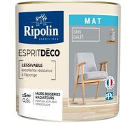 RIPOLIN Peinture murale Esprit déco multi-supports - 0,5 L - Gris galet mat
