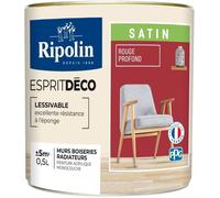 RIPOLIN - Peinture murale Esprit déco multi-supports - 0 5 L - Rouge profond