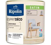 RIPOLIN Peinture murale pour toutes pièces - Café au lait satin - 0,5 L