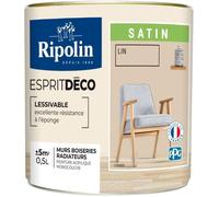 RIPOLIN Peinture murale pour toutes pièces - Lin satin - 0,5 L