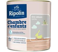 RIPOLIN Peinture murale spéciale chambre d'enfants - Gris velours satin - 0,5 L