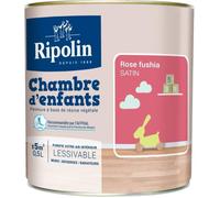 RIPOLIN Peinture murale spéciale chambre d'enfants - Rose fushia satin - 0,5 L
